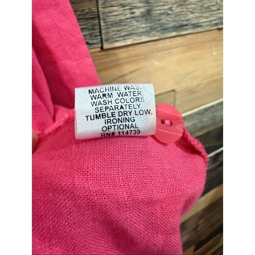 Flax NWOT button front linen pink jacket shacket size Small - Picture 6 of 9